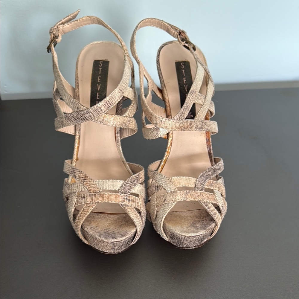 Steve Madden Gold Strappy Heels